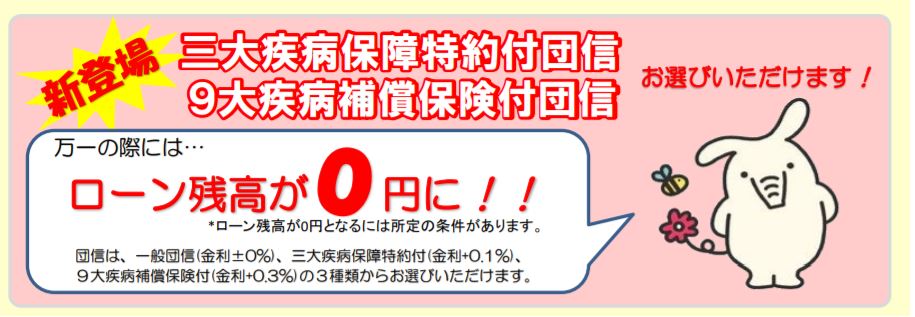 JA　三大疾病保障付き団信